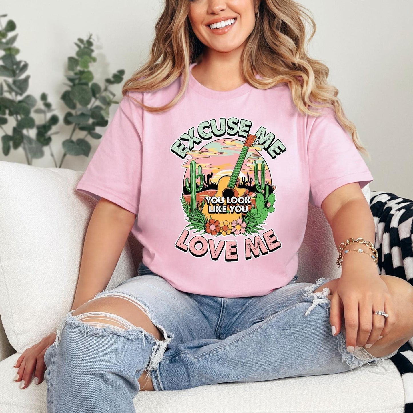 Pink Graphic Tee - Excuse Me-graphic tees-Evelyns Fashion