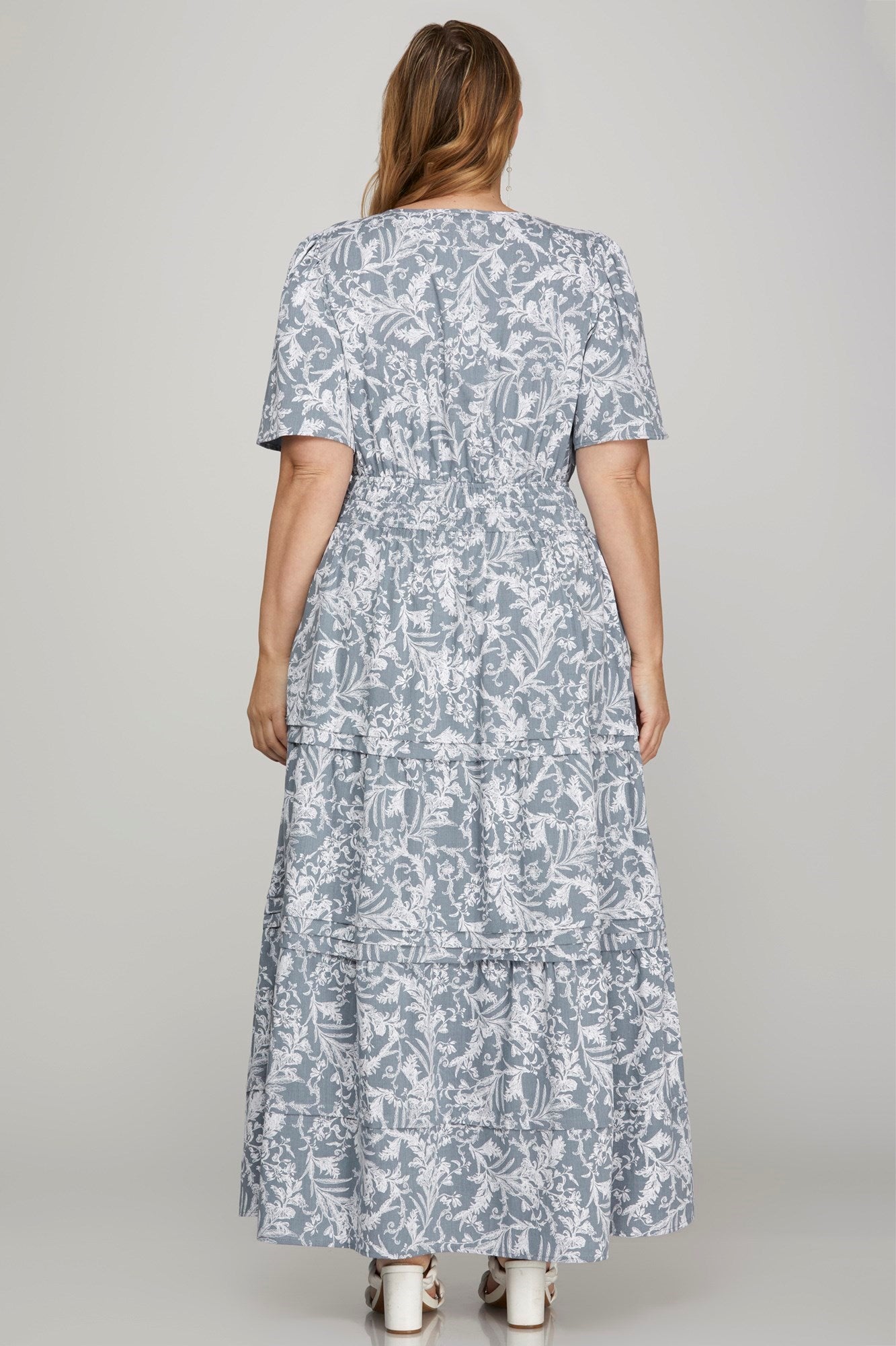 Pintuck Maxi Dress-Dress-Evelyns Fashion