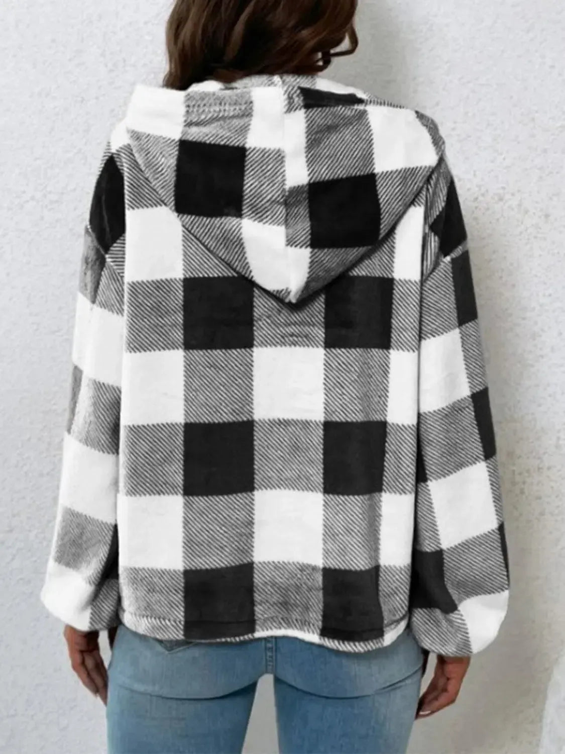 Plaid Hoodie-Apparel & Accessories-Evelyns Fashion