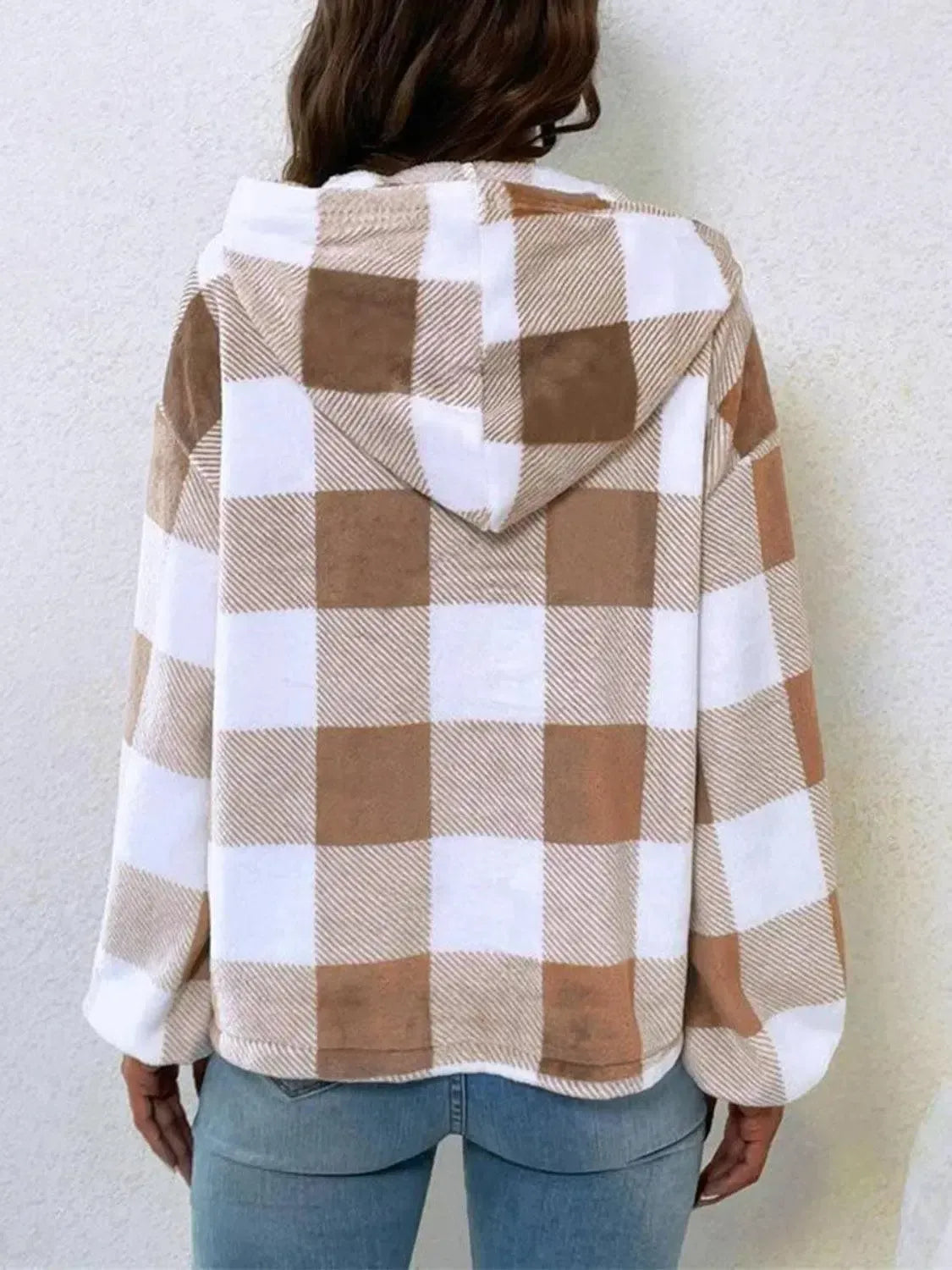 Plaid Hoodie-Apparel & Accessories-Evelyns Fashion