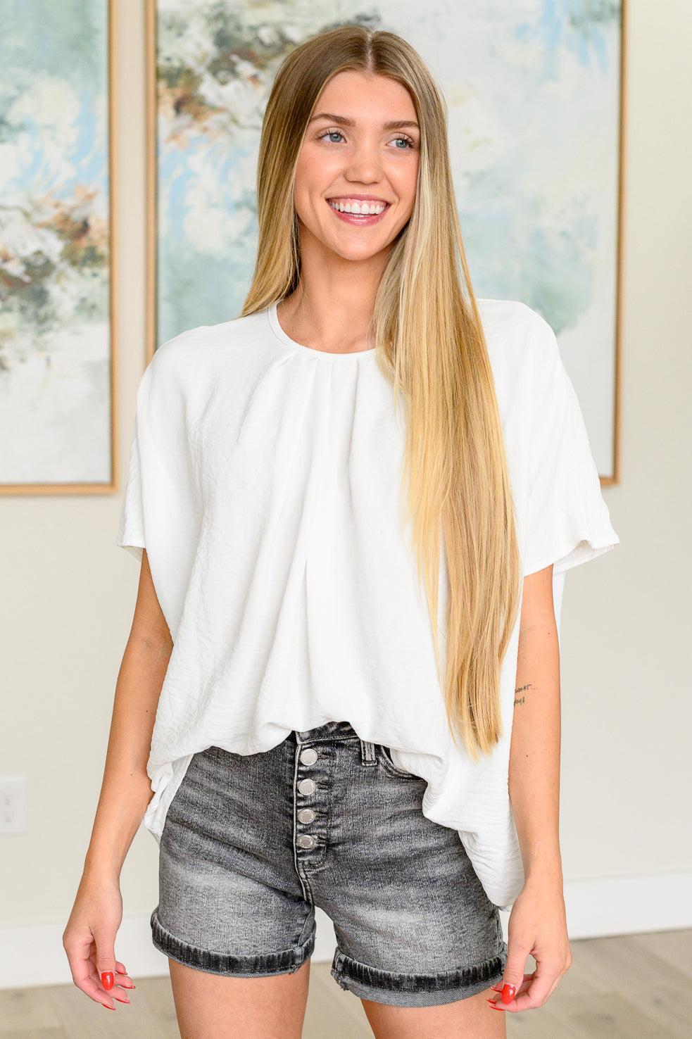 Pleat Detail Top – Soft, Feminine & Flattering Everyday Style-Tops-Evelyns Fashion