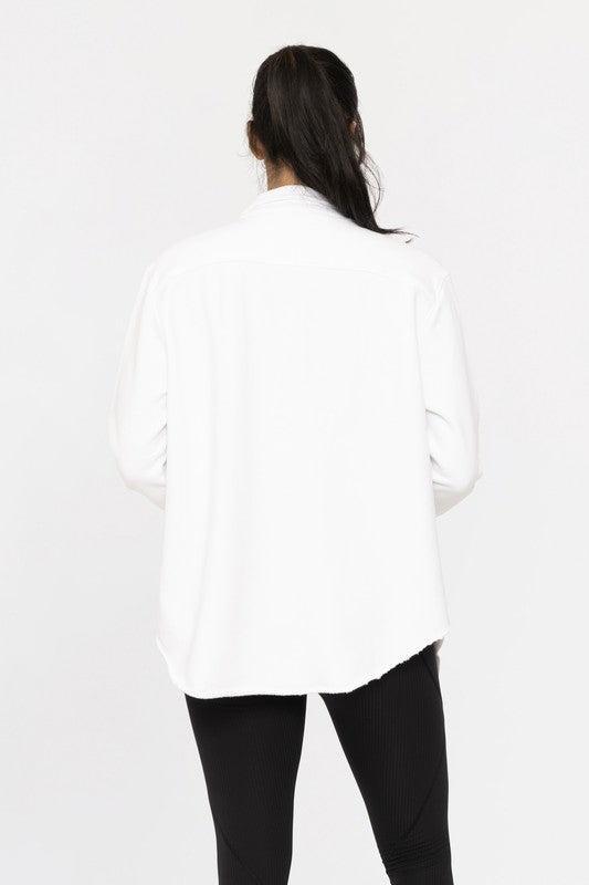 Raw Edge Cotton Shacket – MONO B, Relaxed, Soft & Stylish-Shackets-Evelyns Fashion