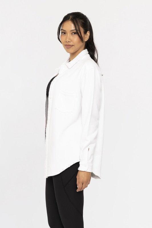 Raw Edge Cotton Shacket – MONO B, Relaxed, Soft & Stylish-Shackets-Evelyns Fashion