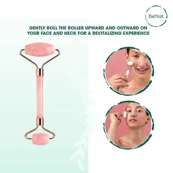 Rose Quartz Face Roller-beauty products-Evelyns Fashion