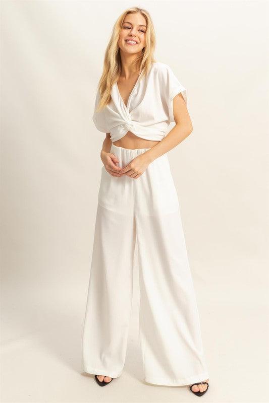 Short Sleeve Top and Pants Set-Short Top-Evelyns Fashion