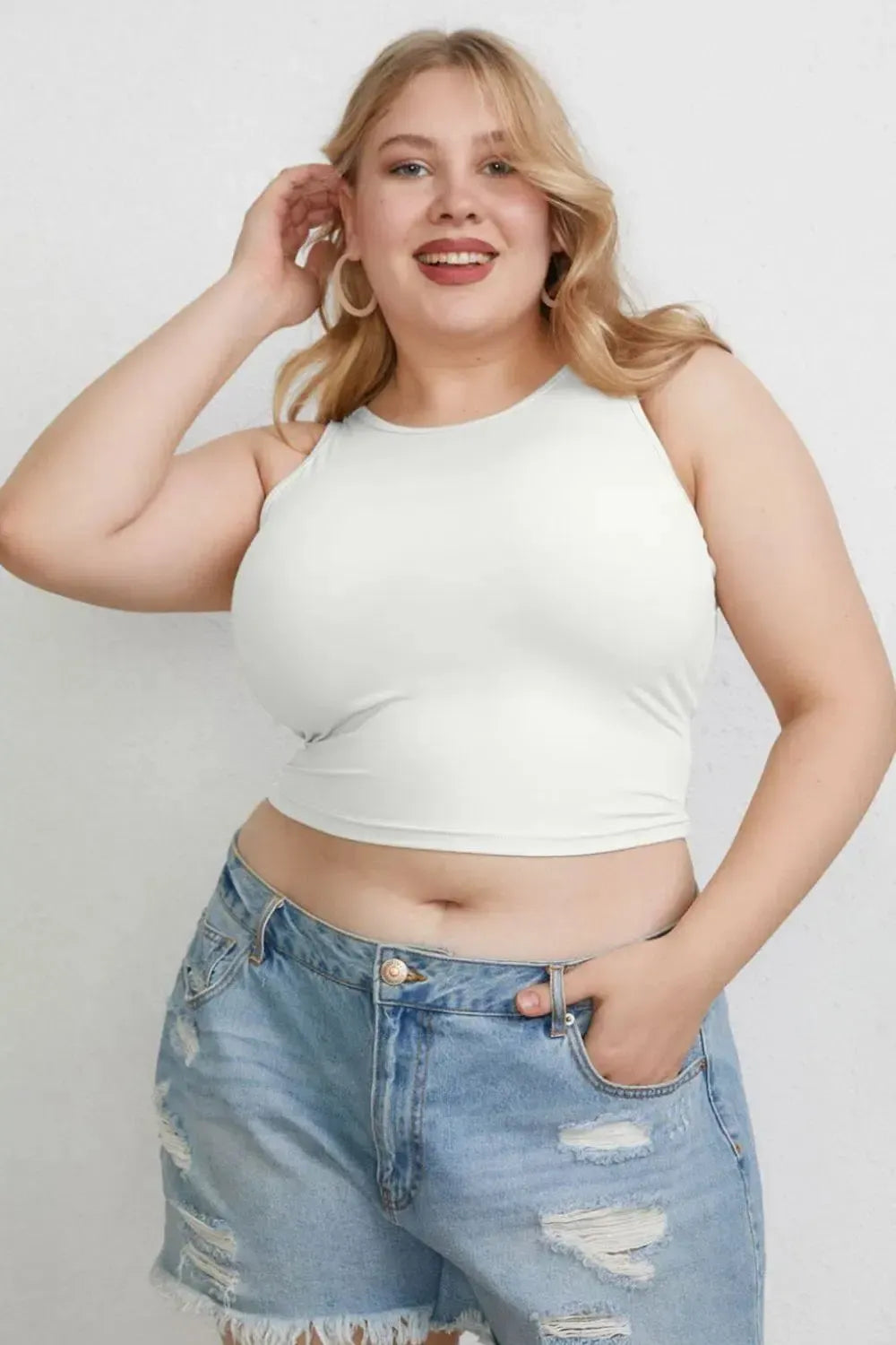 Slim Round Neck Tanks-Tank Tops-Evelyns Fashion