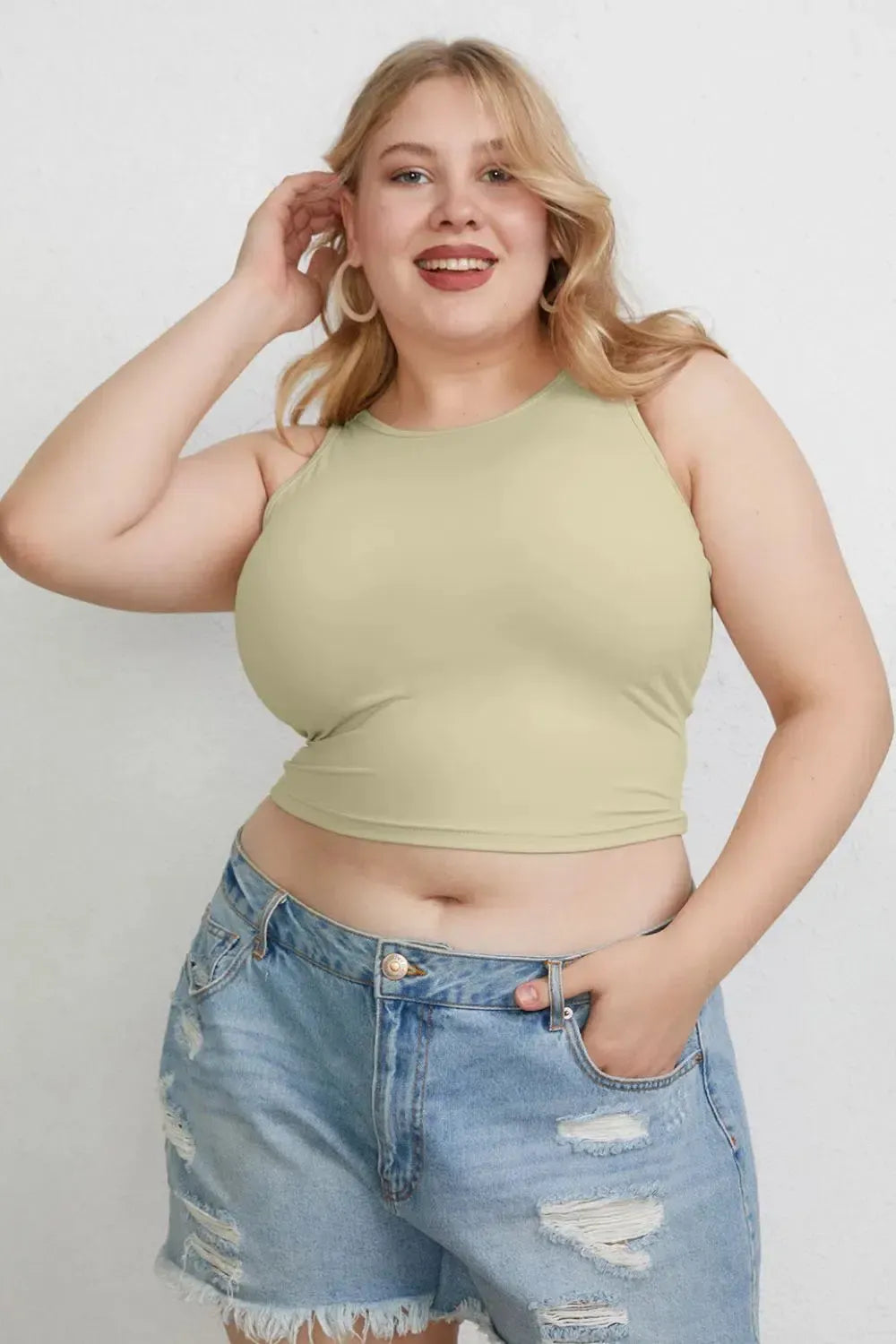 Slim Round Neck Tanks-Tank Tops-Evelyns Fashion