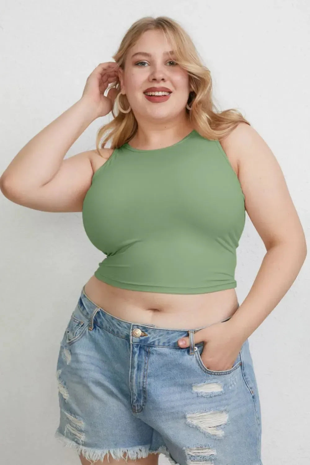 Slim Round Neck Tanks-Tank Tops-Evelyns Fashion