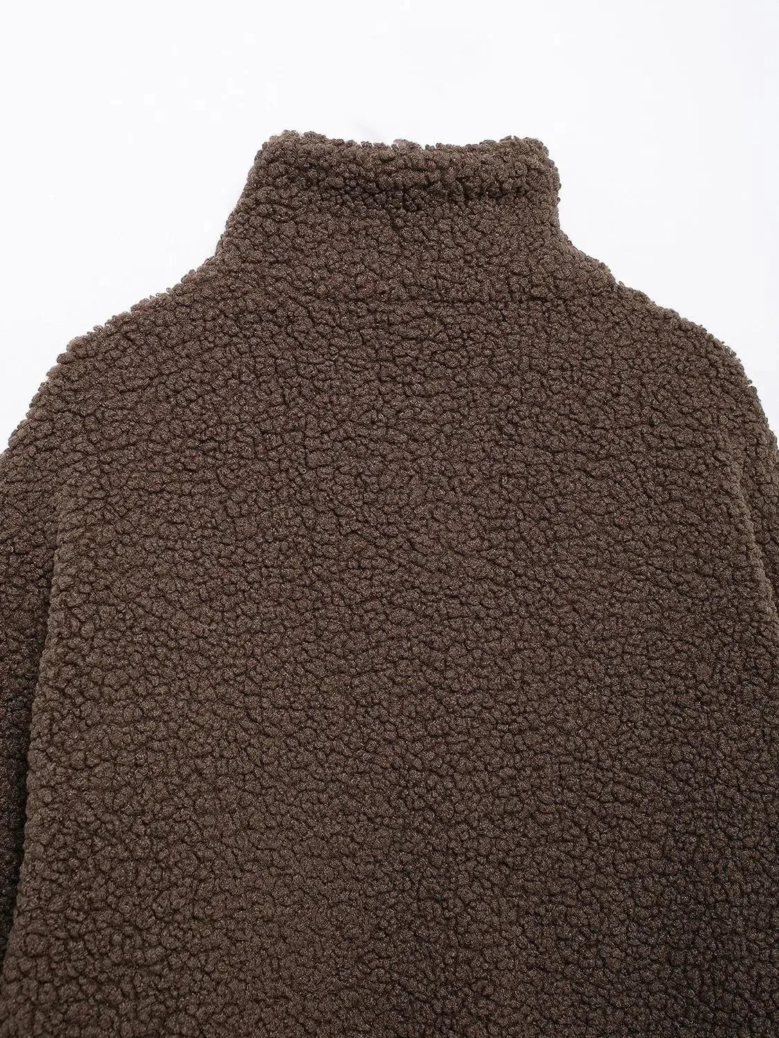 Stay Warm in Style: Zip Up Turtleneck Plush Jacket-Apparel & Accessories-Evelyns Fashion