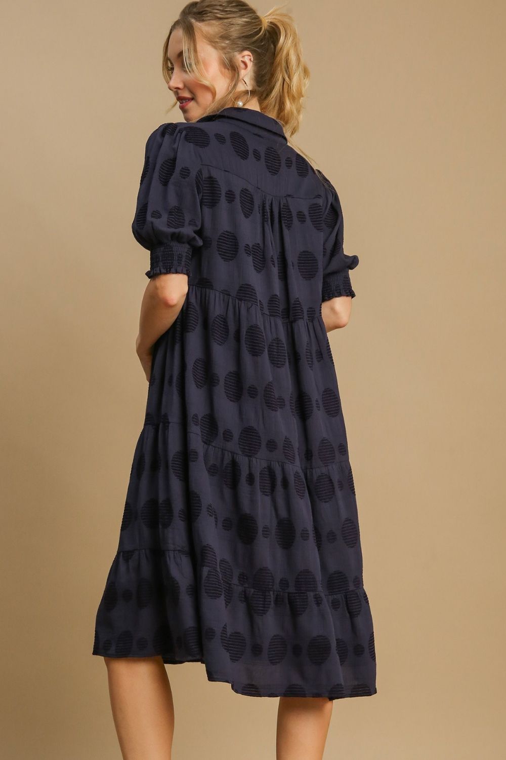 Swiss Dot Tiered Midi Dress-Dress-Evelyns Fashion