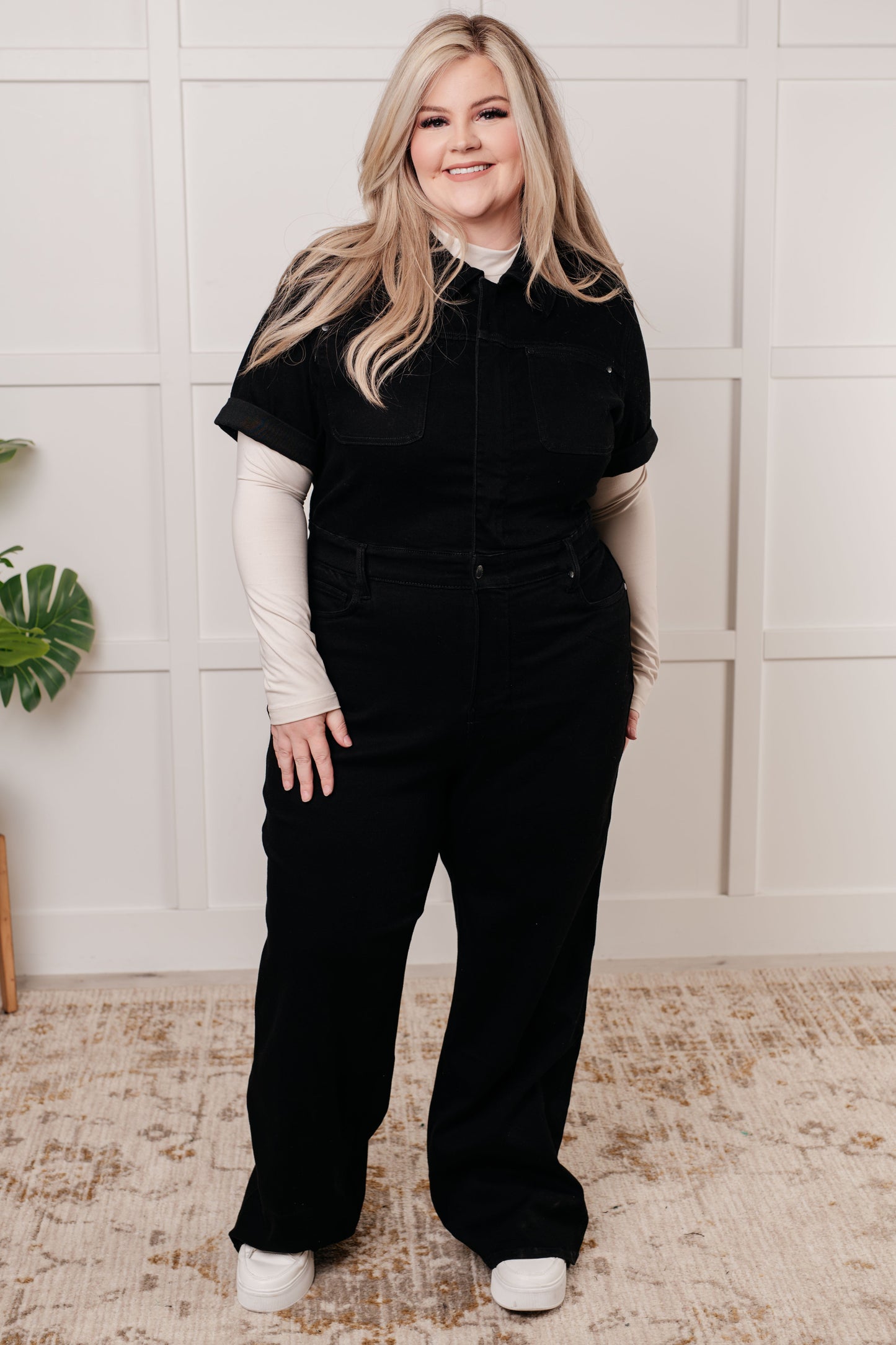 Tilda Control Top Denim Jumpsuit – Shaping, Sleek & All-Day Chic-jumpsuits-Evelyns Fashion
