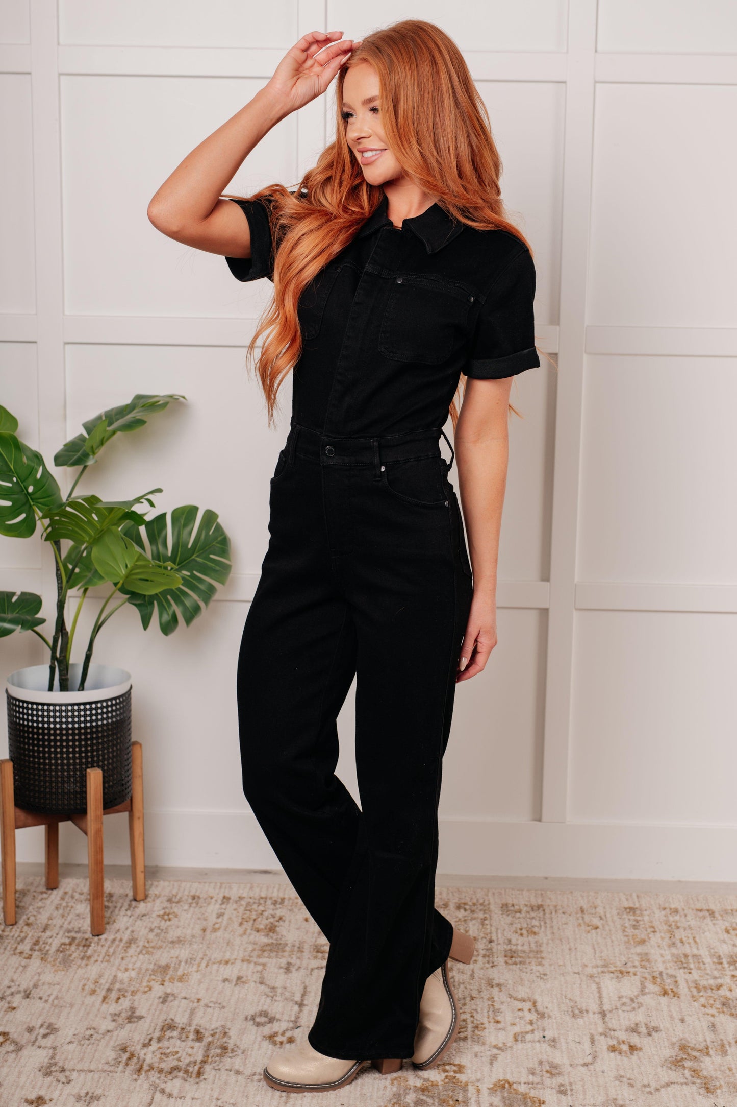 Tilda Control Top Denim Jumpsuit – Shaping, Sleek & All-Day Chic-jumpsuits-Evelyns Fashion