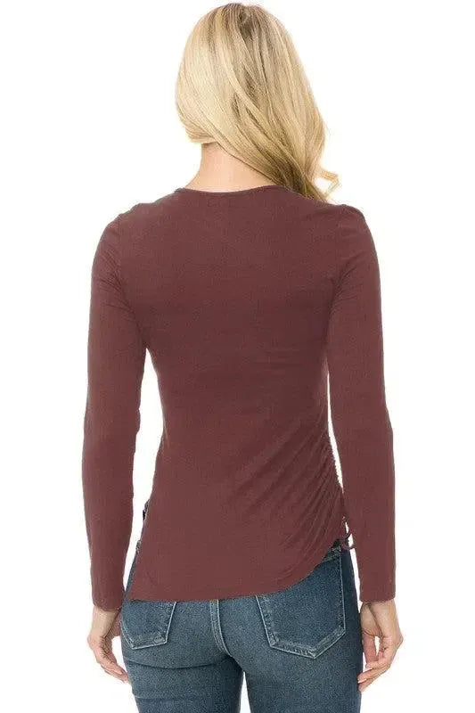 Timeless Comfort: Women's Knit Long Sleeve Top-long sleeve-Evelyns Fashion