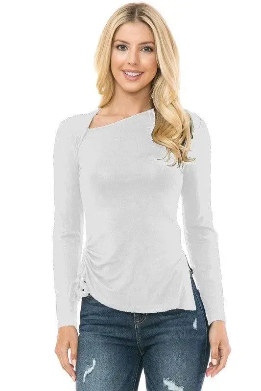 Timeless Comfort: Women's Knit Long Sleeve Top-long sleeve-Evelyns Fashion