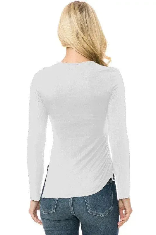 Timeless Comfort: Women's Knit Long Sleeve Top-long sleeve-Evelyns Fashion