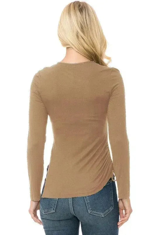 Timeless Comfort: Women's Knit Long Sleeve Top-long sleeve-Evelyns Fashion