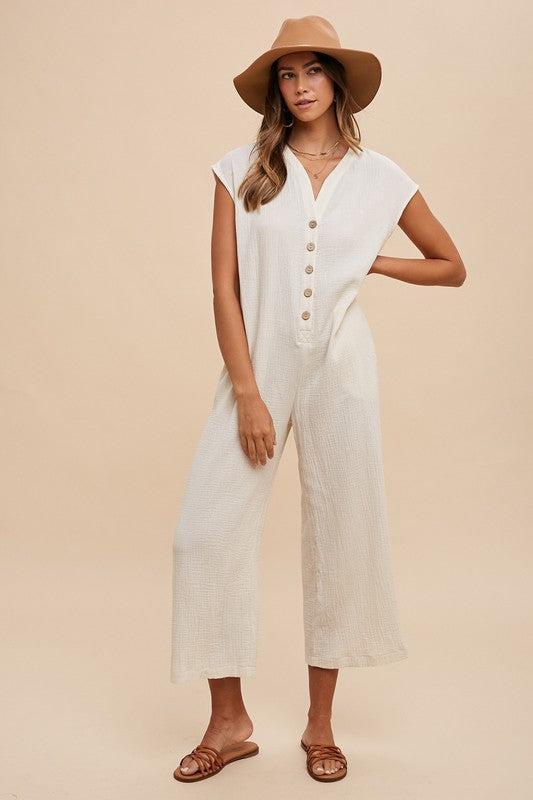 Wide Leg Jumpsuit with Pockets – Breezy, Bold & All-Day Chic-jumpsuits-Evelyns Fashion