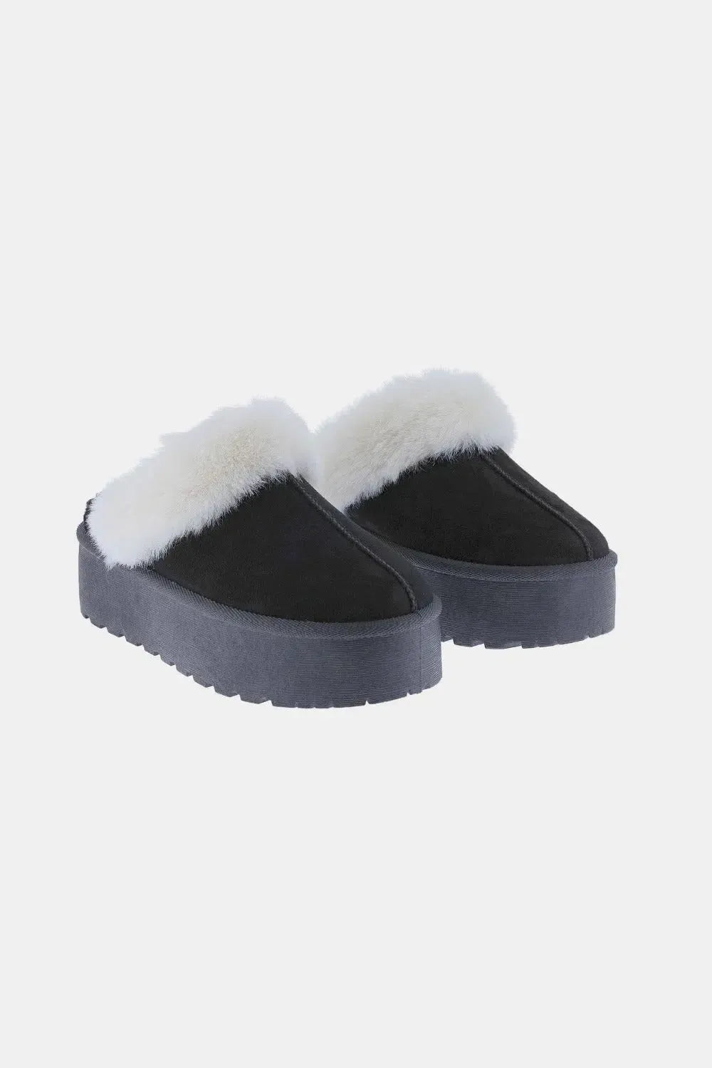 Winter Warmth: Weeboo Thick Bottom Fur Trim Snow Slippers-shoes-Evelyns Fashion