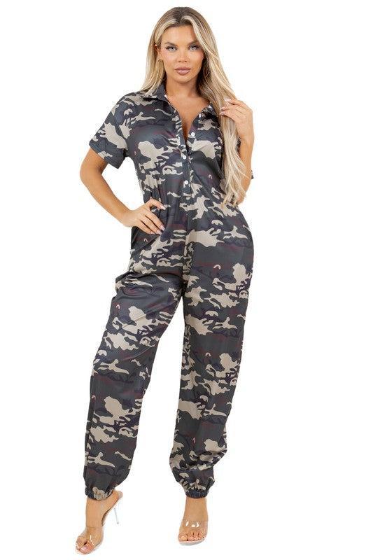 Women’s Camouflage Jumpsuit-Jumpsuits-Evelyns Fashion