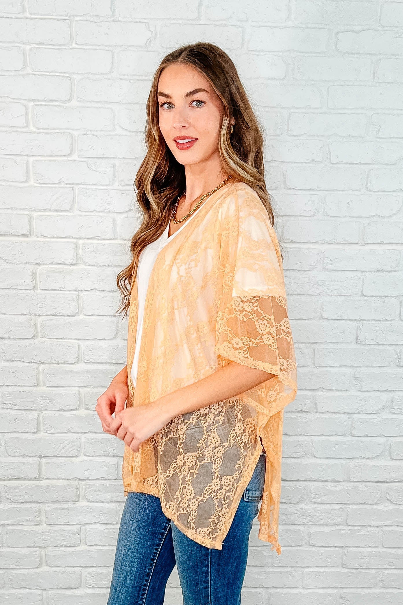 Women's Lace Kimono-Kimono-Evelyns Fashion