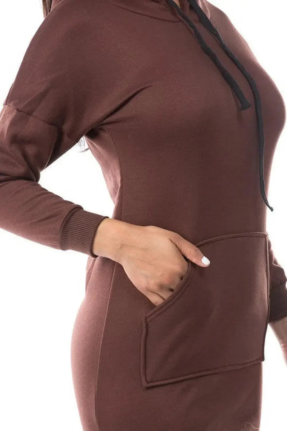 Women's Long Sleeve Hoodie Dress-Dress-Evelyns Fashion