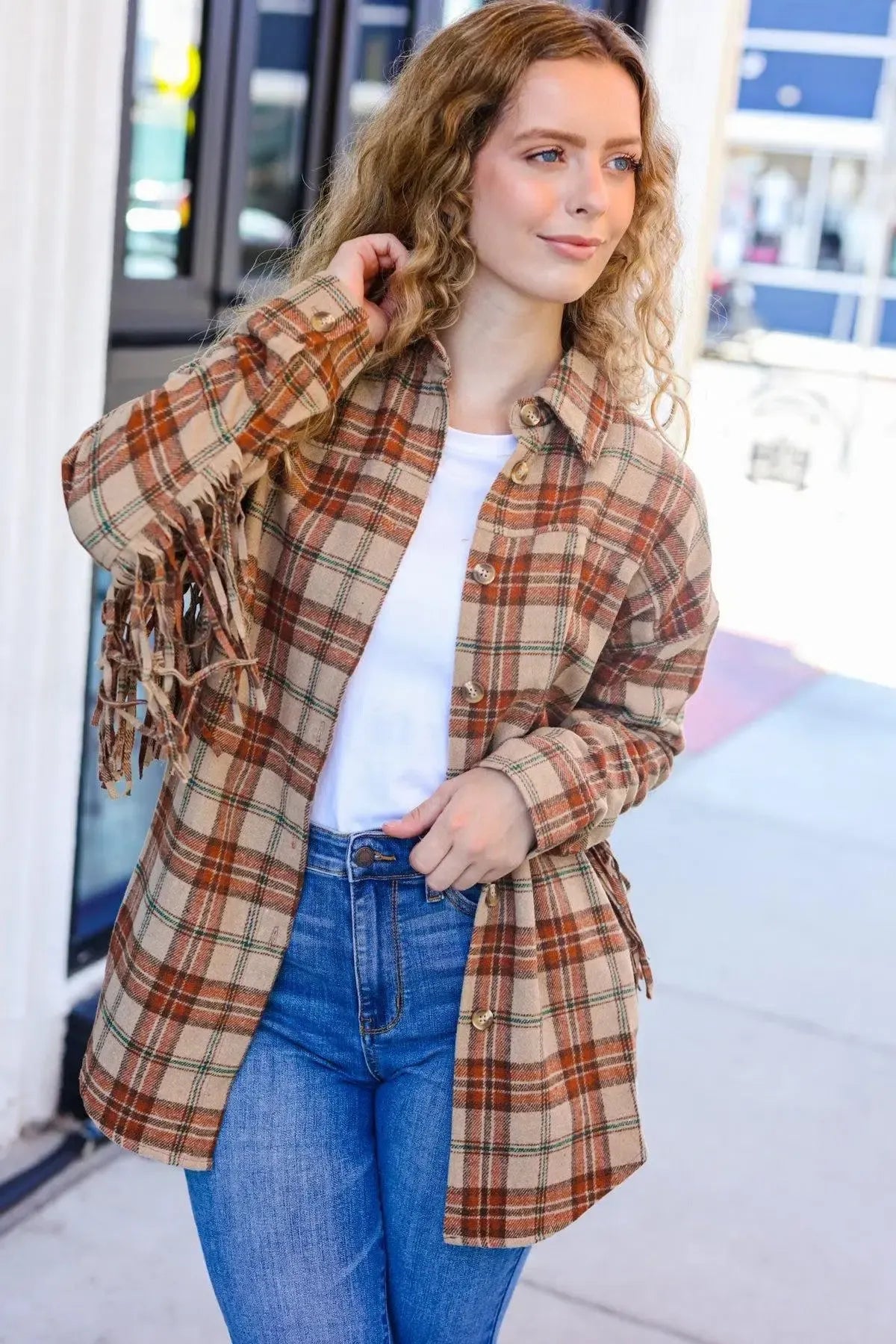Women's Plaid Jacket-2024 Blow-Out Sale-Evelyns Fashion