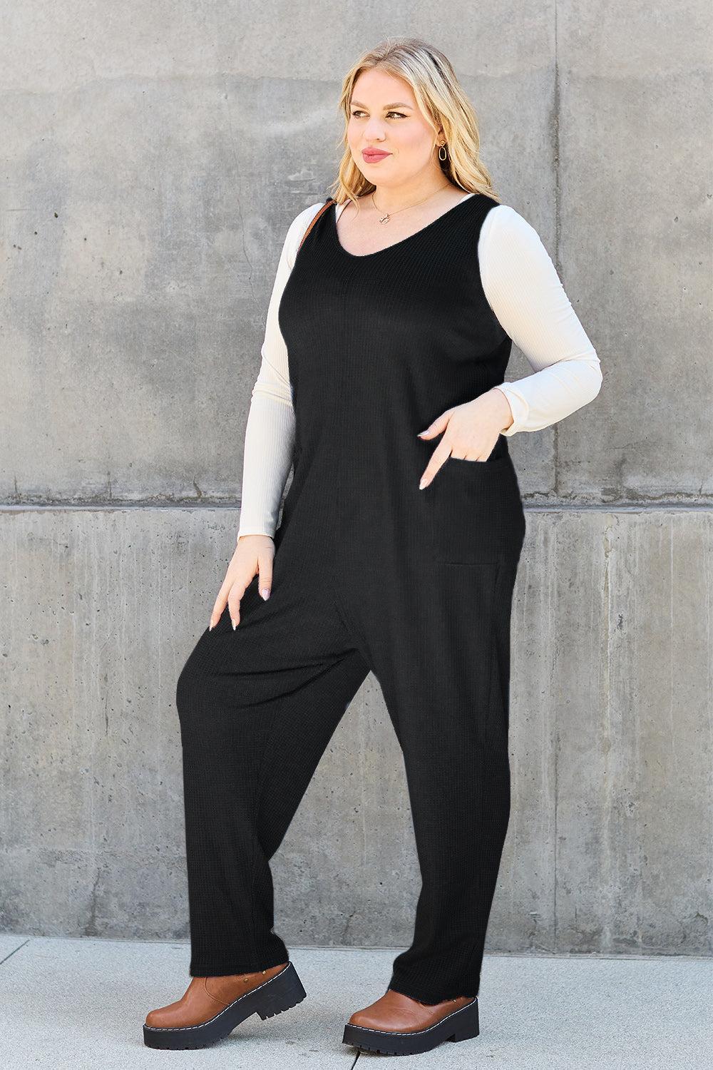 Womens Sleeveless Straight Jumpsuit-jumpsuits-Evelyns Fashion