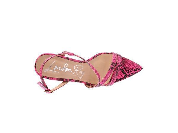 Women's Snake Print Heel Sandals-Heel Shoes-Evelyns Fashion