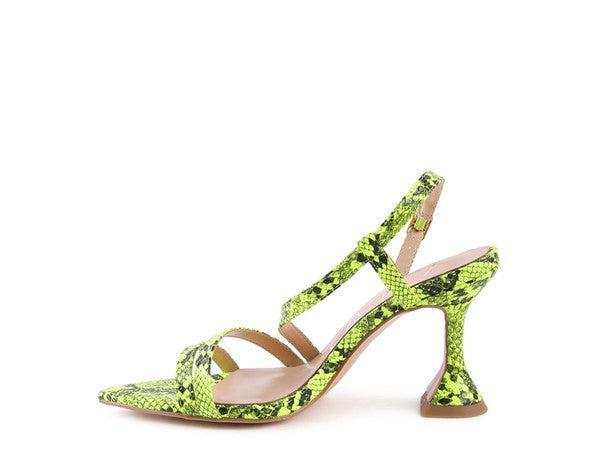 Women's Snake Print Heel Sandals-Heel Shoes-Evelyns Fashion
