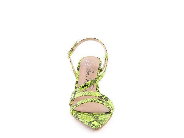 Women's Snake Print Heel Sandals-Heel Shoes-Evelyns Fashion