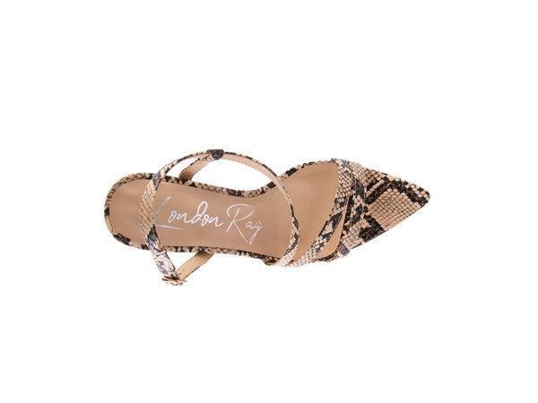 Women's Snake Print Heel Sandals-Heel Shoes-Evelyns Fashion