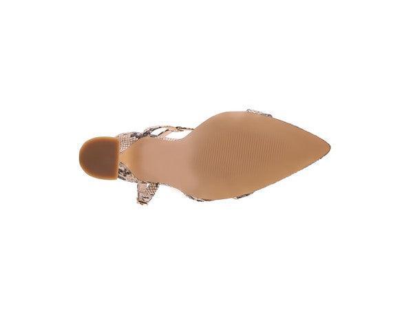 Women's Snake Print Heel Sandals-Heel Shoes-Evelyns Fashion