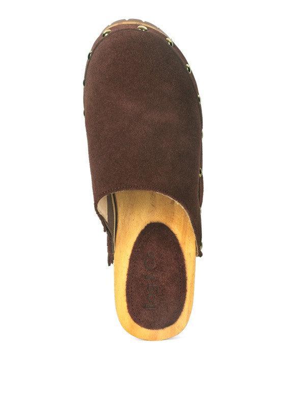Women's Suede Clog Mules-CLOGS-Evelyns Fashion