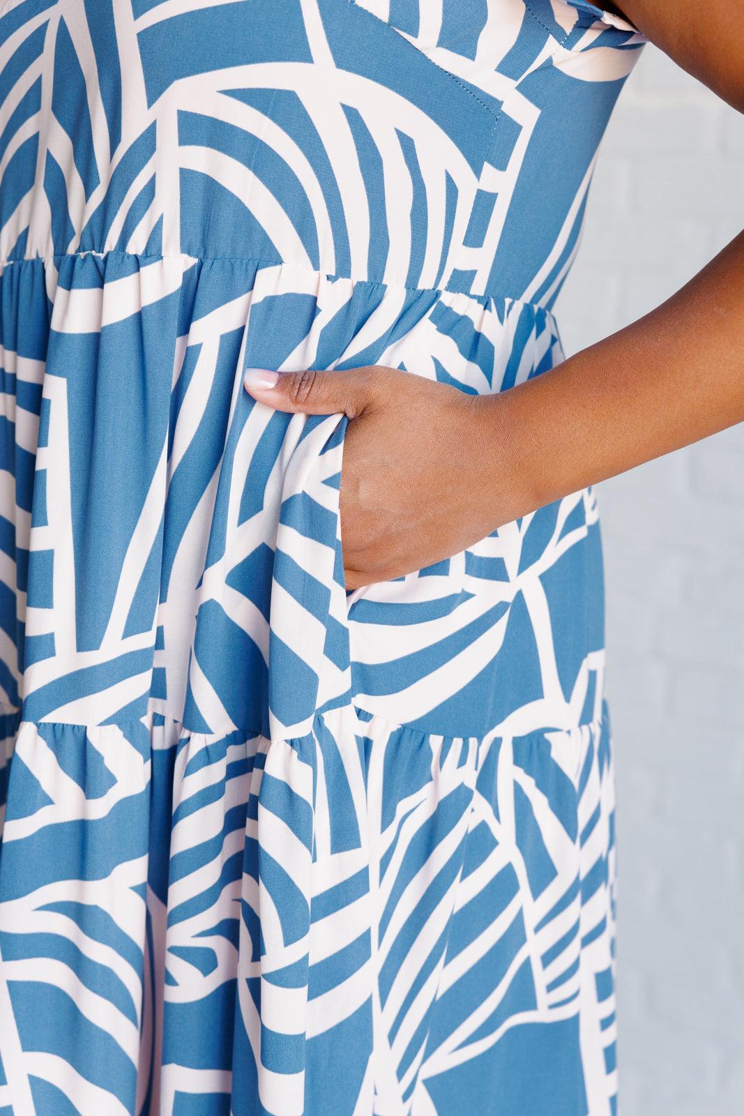Women's Tiered Midi Dress-Dresses-Evelyns Fashion