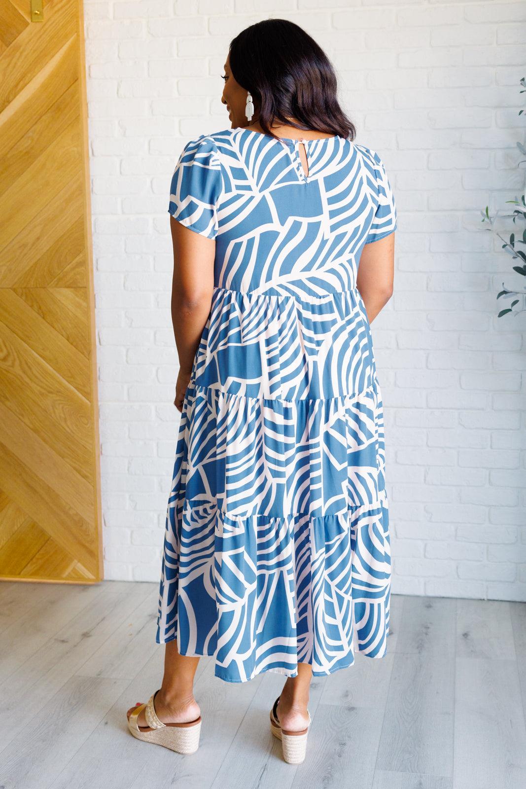 Women's Tiered Midi Dress-Dresses-Evelyns Fashion