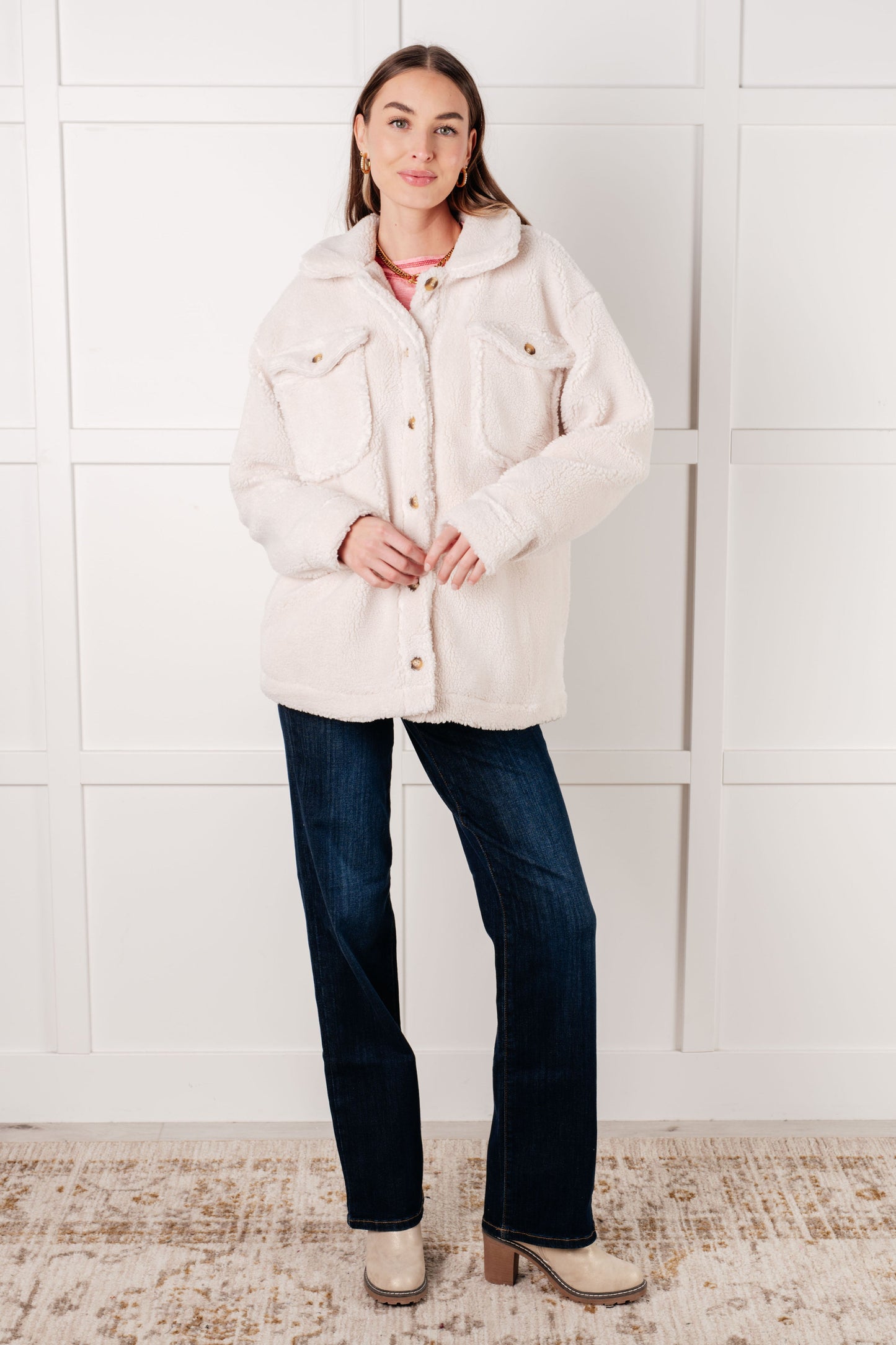 Wrap Yourself in Cozy Elegance with the Shrouded in Sherpa Coat! π€β¨-Layers-Evelyns Fashion