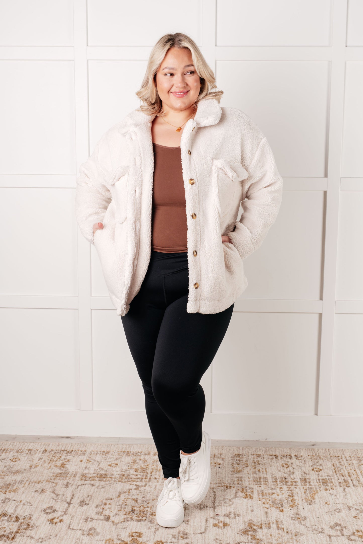 Wrap Yourself in Cozy Elegance with the Shrouded in Sherpa Coat! π€β¨-Layers-Evelyns Fashion