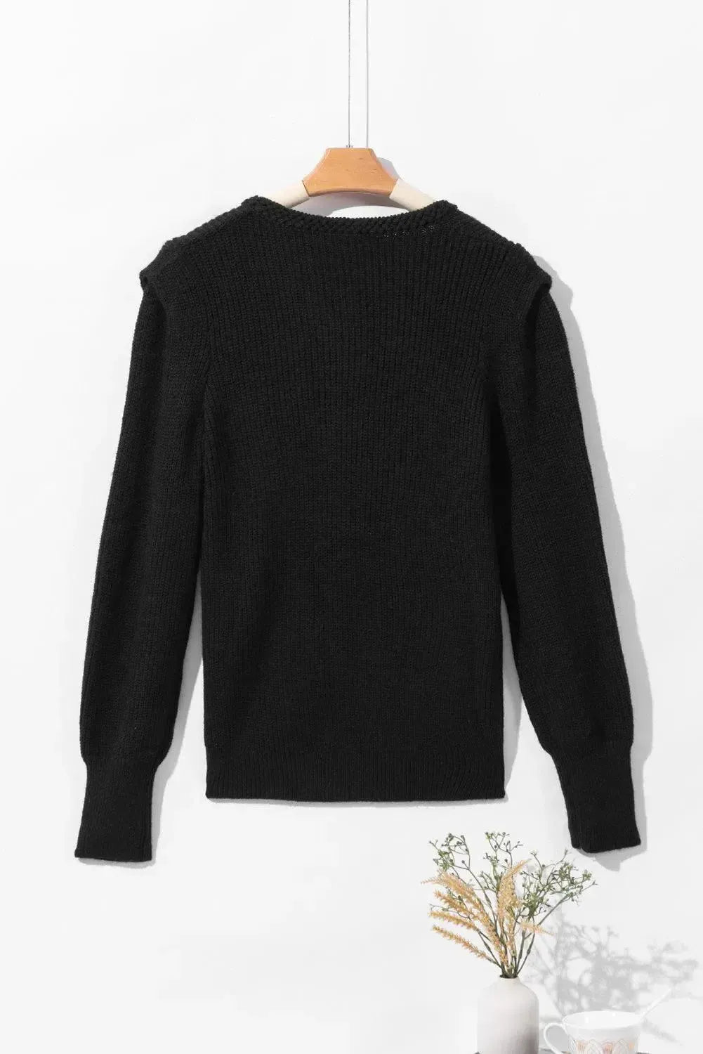 Year-Round Elegance: Stylish Notched Sweaters for Every Season-Sweater-Evelyns Fashion