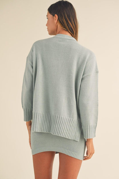 3-Piece Sweater Set – Crop Cami, Mini Skirt & Cardigan Knit Outfit-Sweater Set-Evelyns Fashion