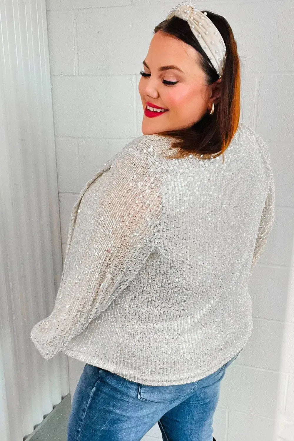 Be Your Own Star Silver Sequin Open Blazer-Evelyns Fashion