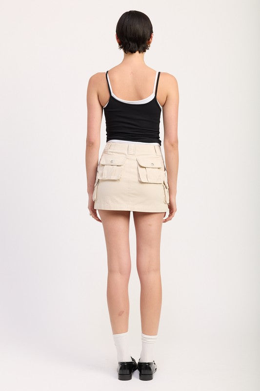 CARGO MINI SKIRT-Cargo Mini Skirt-Evelyns Fashion