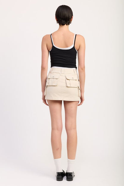 CARGO MINI SKIRT-Cargo Mini Skirt-Evelyns Fashion