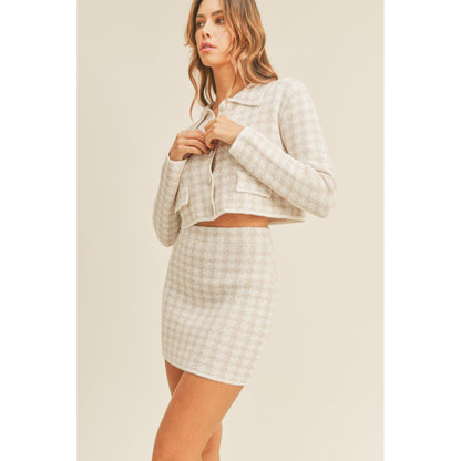 Cardigan and Mini Skirt Set-Evelyns Fashion