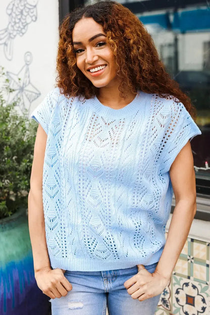Cozy Elegance: Sky Blue Dolman Sweater for Every Occasion-Evelyns Fashion