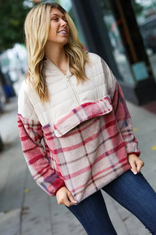 Cozy Up: Oatmeal Sherpa Fleece Hoodie for Chilly Days-Evelyns Fashion