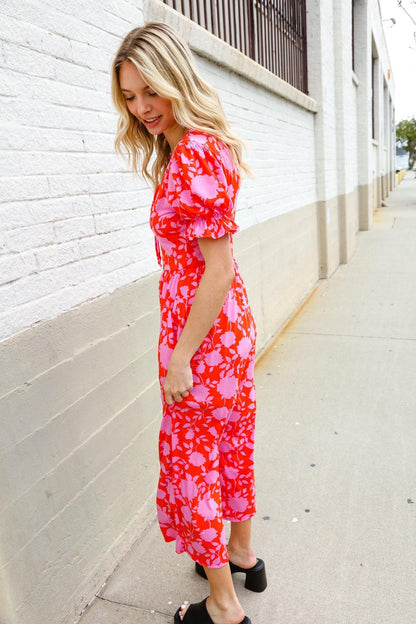 Floral Ruffle Sleeve Jumpsuit – Wide Leg, Flowy & Feminine-Evelyns Fashion