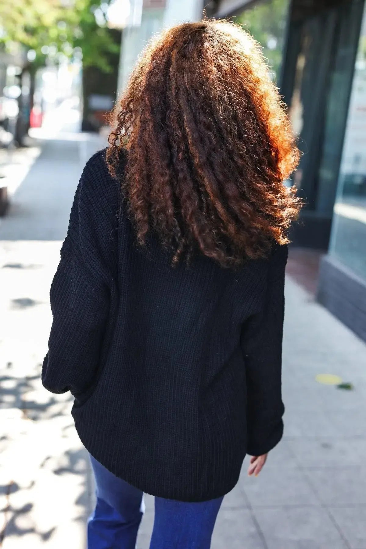 Get Your Spooky On Black Embroidered Chunky Sweater-Evelyns Fashion
