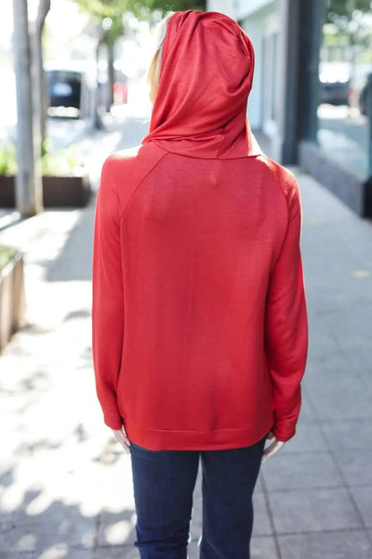 Halloween Jack-O-Lantern Terry Thumb Hole Double Hoodie-Evelyns Fashion
