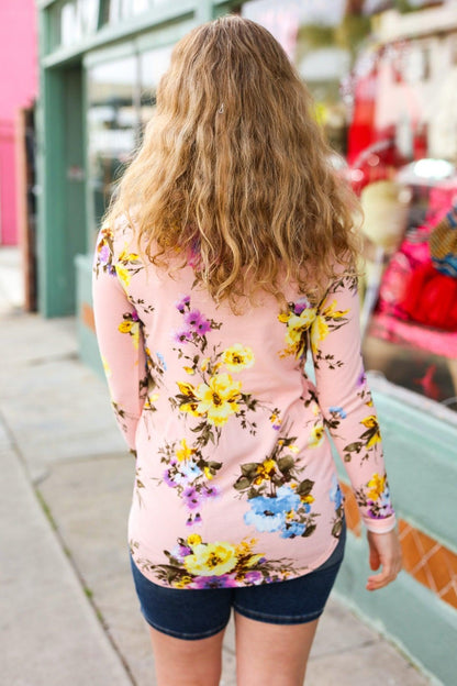 Pink Floral Sweater-Sweaters-Evelyns Fashion