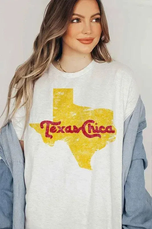 TEXAS CHICA GRAPHIC PLUS SIZE TEE / T-SHIRT-Evelyns Fashion